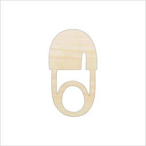 Baby Safety Pin - Laser Cut Out Unfinished Wood Craft Shape BBY27 Baby Safety Pin - Laser Cut Out Unfinished Wood Craft Shape BBY27