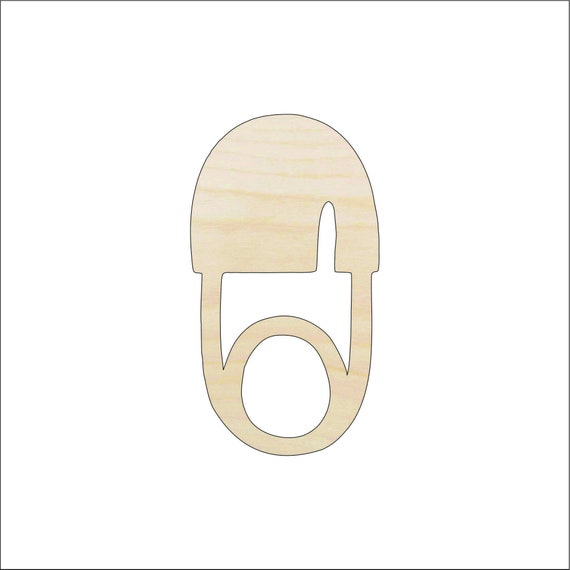Baby Safety Pin - Laser Cut Out Unfinished Wood Craft Shape BBY27 Baby Safety Pin - Laser Cut Out Unfinished Wood Craft Shape BBY27