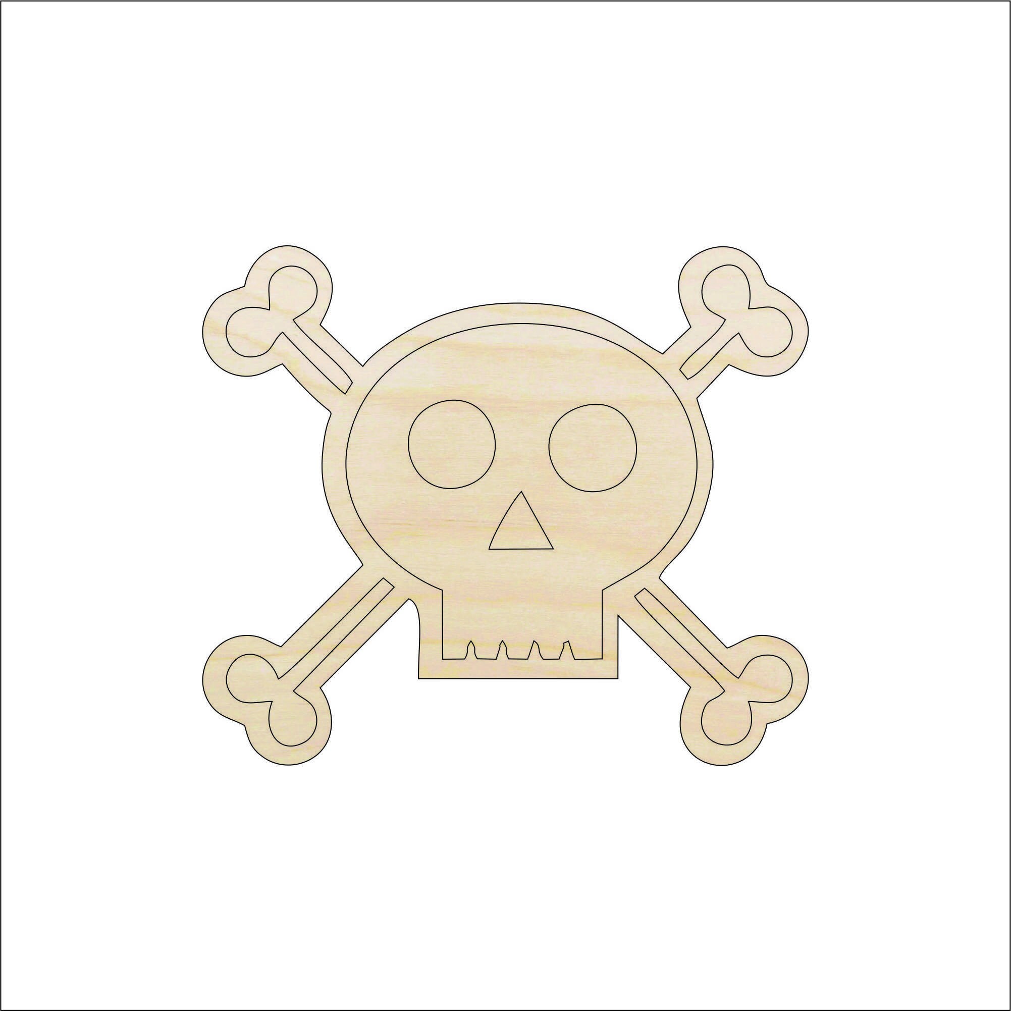 Skull - Laser Cut Out Unfinished Wood Craft Shape SKL2 Skull - Laser Cut Out Unfinished Wood Craft Shape SKL2