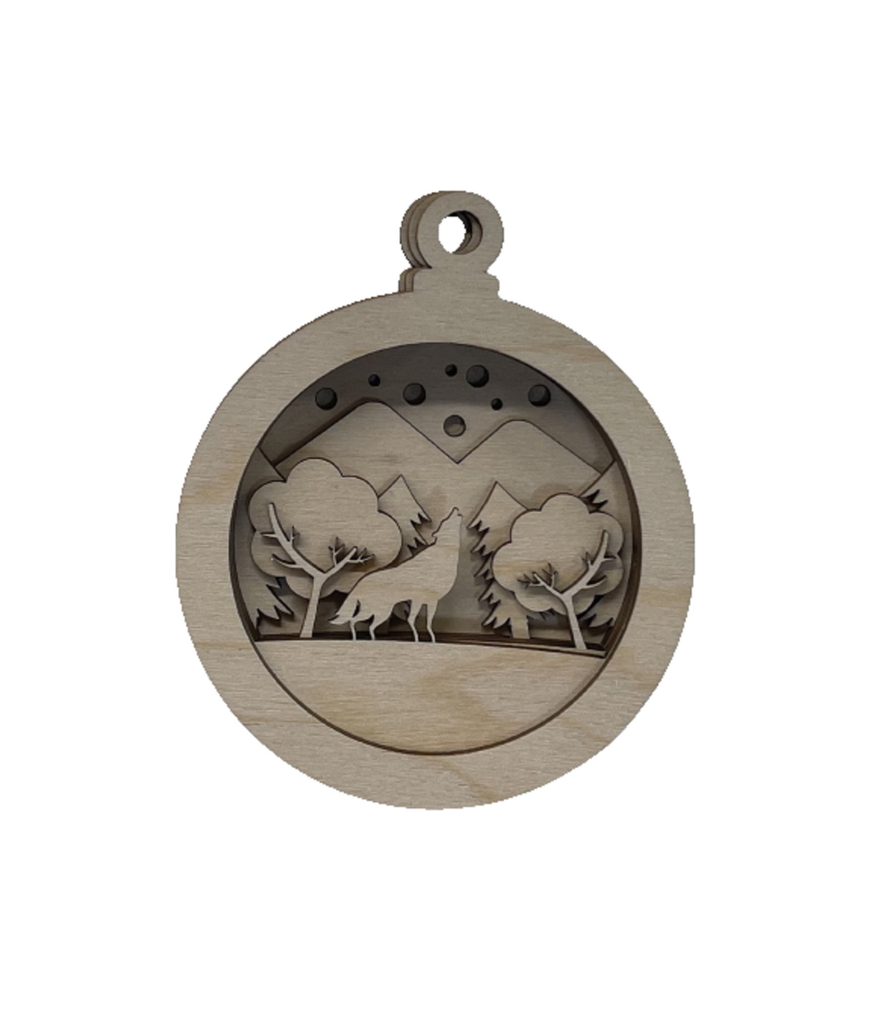 3D Ornament Wolf 8 Pieces Laser Cut Out Unfinished ORN139 3D Ornament Wolf 8 Pieces Laser Cut Out Unfinished ORN139