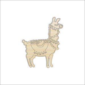 Llama Alpaca - Laser Cut Out Unfinished Wood Craft Shape ANML123 Llama Alpaca - Laser Cut Out Unfinished Wood Craft Shape ANML123