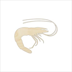 Shrimp - Laser Cut Out Unfinished Wood Craft Shape SEA61 Shrimp - Laser Cut Out Unfinished Wood Craft Shape SEA61