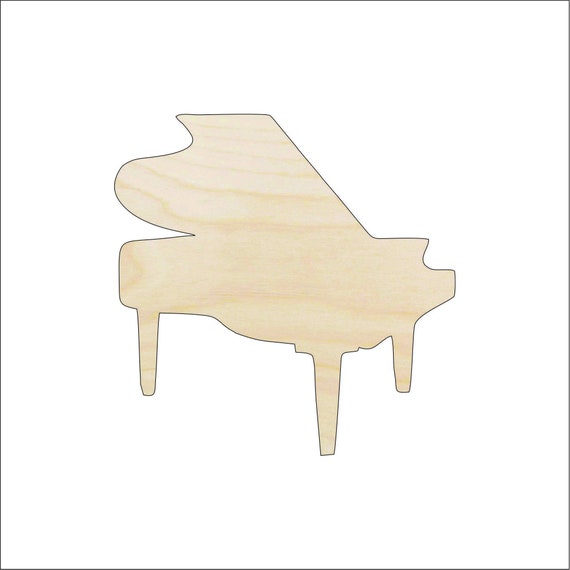 Music Piano - Laser Cut Out Unfinished Wood Craft Shape MSC49 Music Piano - Laser Cut Out Unfinished Wood Craft Shape MSC49