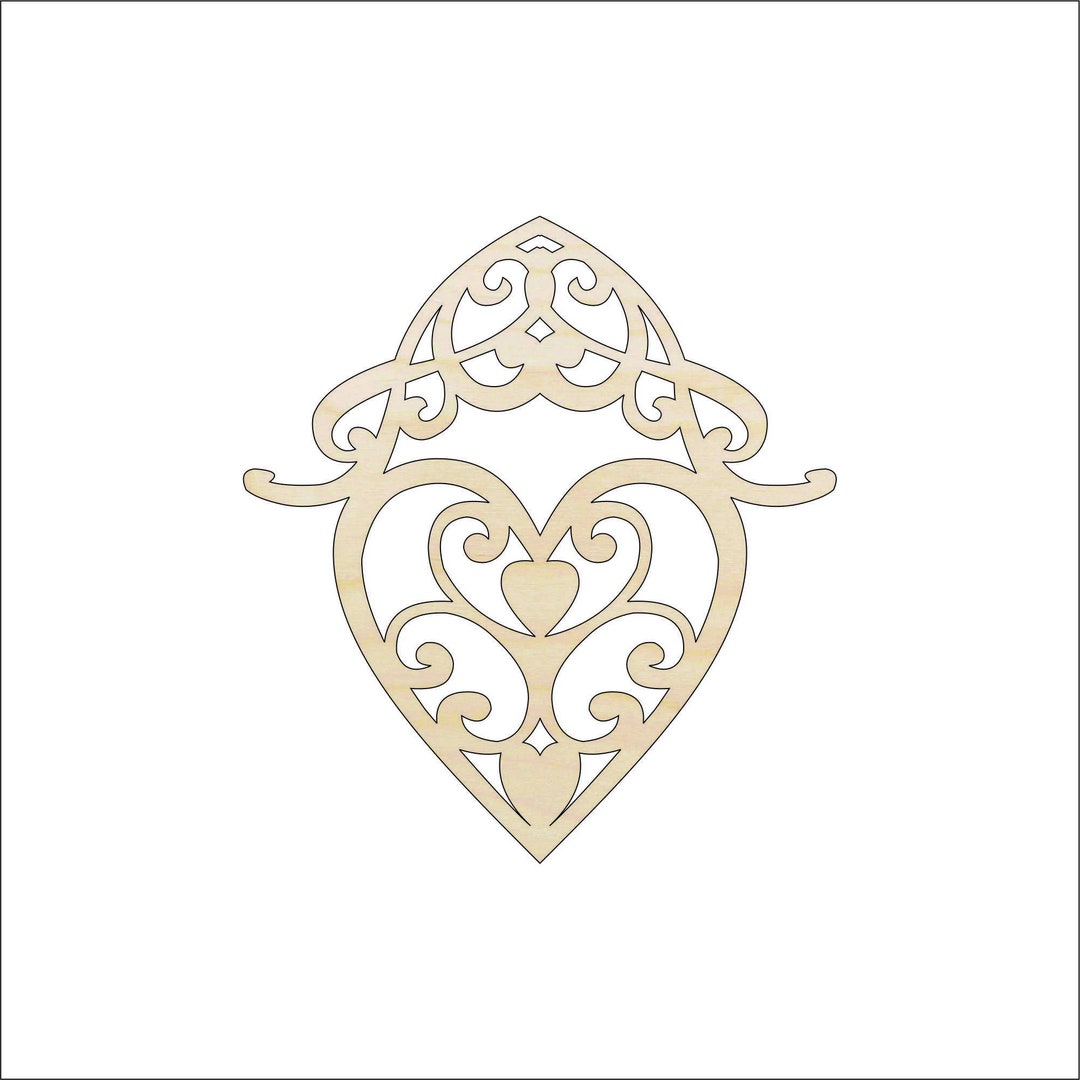 Heart - Laser Cut Out Unfinished Wood Craft Shape HRT18 Heart - Laser Cut Out Unfinished Wood Craft Shape HRT18