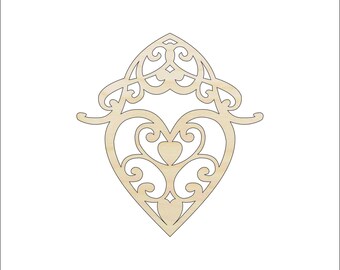Heart - Laser Cut Out Unfinished Wood Craft Shape HRT18 Heart - Laser Cut Out Unfinished Wood Craft Shape HRT18