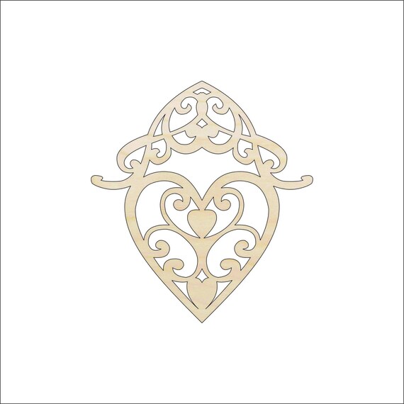 Heart - Laser Cut Out Unfinished Wood Craft Shape HRT18 Heart - Laser Cut Out Unfinished Wood Craft Shape HRT18