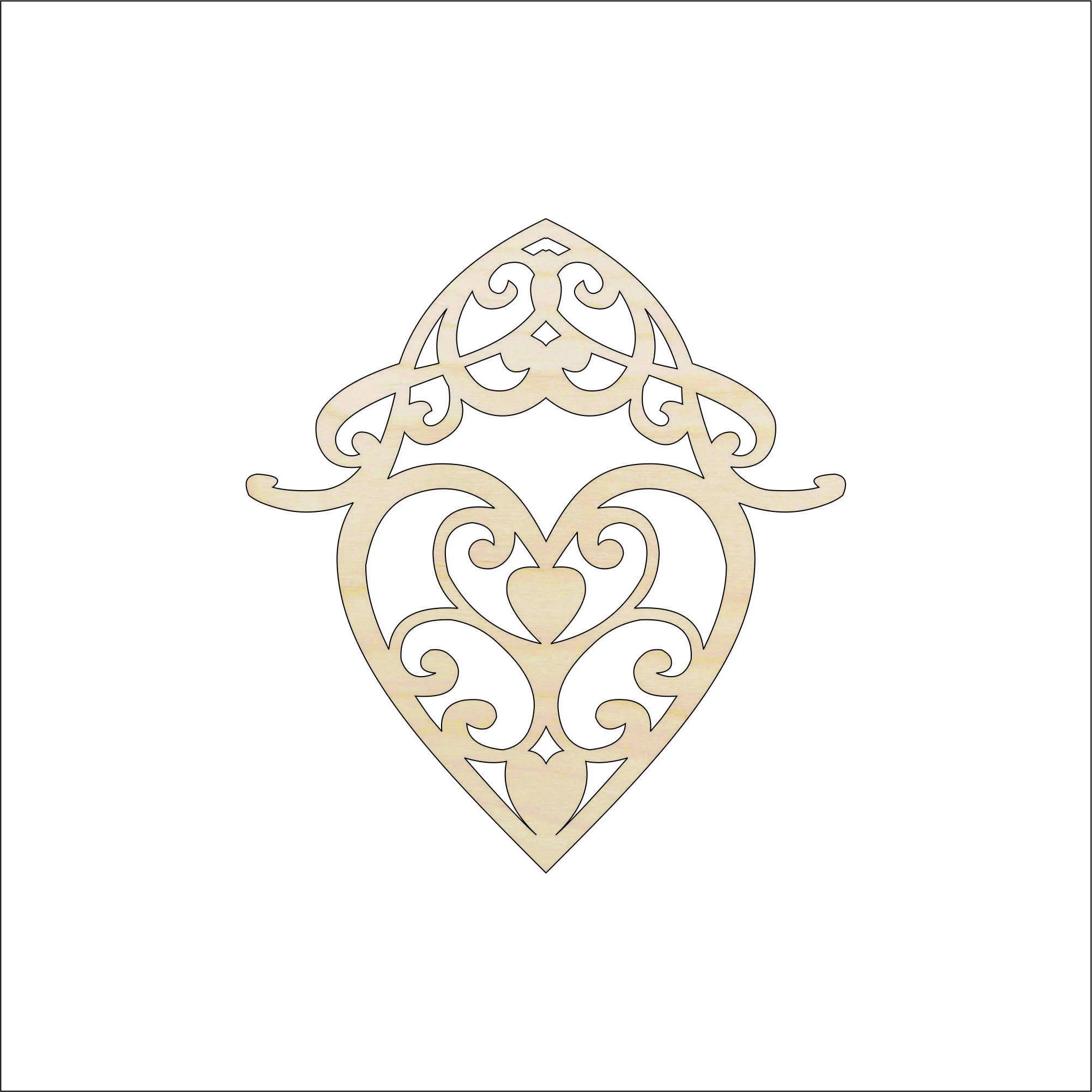 Heart - Laser Cut Out Unfinished Wood Craft Shape HRT18 Heart - Laser Cut Out Unfinished Wood Craft Shape HRT18