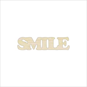Word Smile - Laser Cut Out Unfinished Wood Craft Shape WRD31 Word Smile - Laser Cut Out Unfinished Wood Craft Shape WRD31