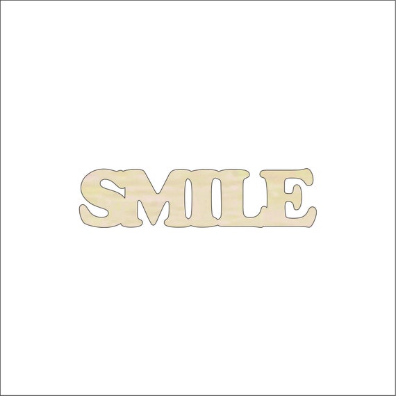 Word Smile - Laser Cut Out Unfinished Wood Craft Shape WRD31 Word Smile - Laser Cut Out Unfinished Wood Craft Shape WRD31