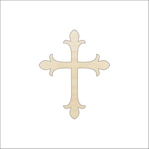 Cross - Laser Cut Out Unfinished Wood Craft Shape REL8 Cross - Laser Cut Out Unfinished Wood Craft Shape REL8