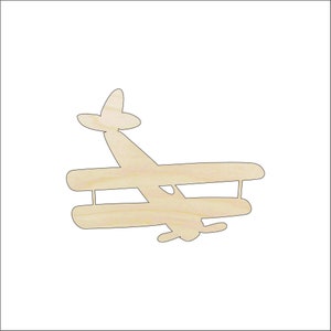 Biplane Airplane - Wood Craft Shape Laser Cut Out & Unfinished DIY Craft Supply  PLN19