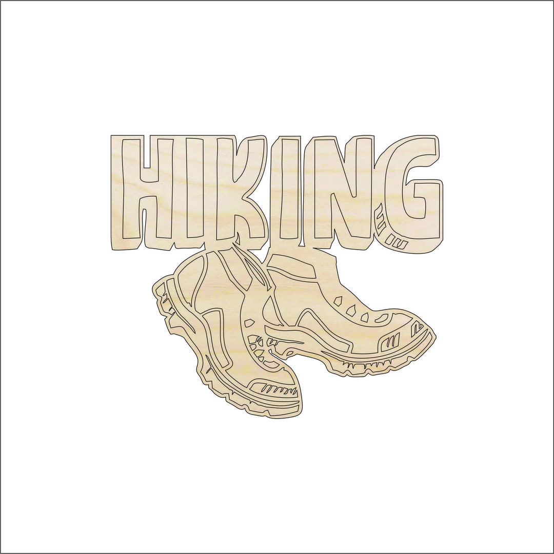Sign Hiking - Laser Cut Out Unfinished Wood Craft Shape TRP59 Sign Hiking - Laser Cut Out Unfinished Wood Craft Shape TRP59