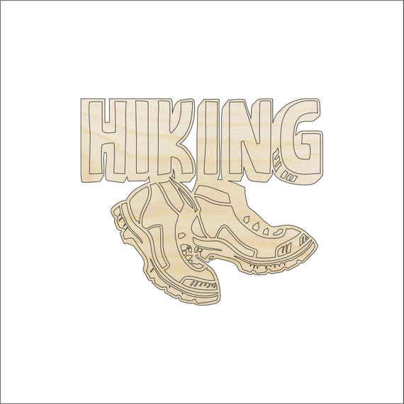 Sign Hiking - Laser Cut Out Unfinished Wood Craft Shape TRP59 Sign Hiking - Laser Cut Out Unfinished Wood Craft Shape TRP59