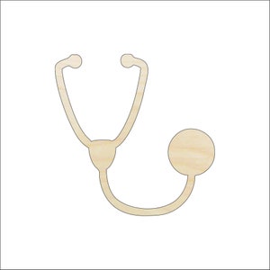 Medical Stethoscope - Laser Cut Out Unfinished Wood Craft Shape MED3 Medical Stethoscope - Laser Cut Out Unfinished Wood Craft Shape MED3