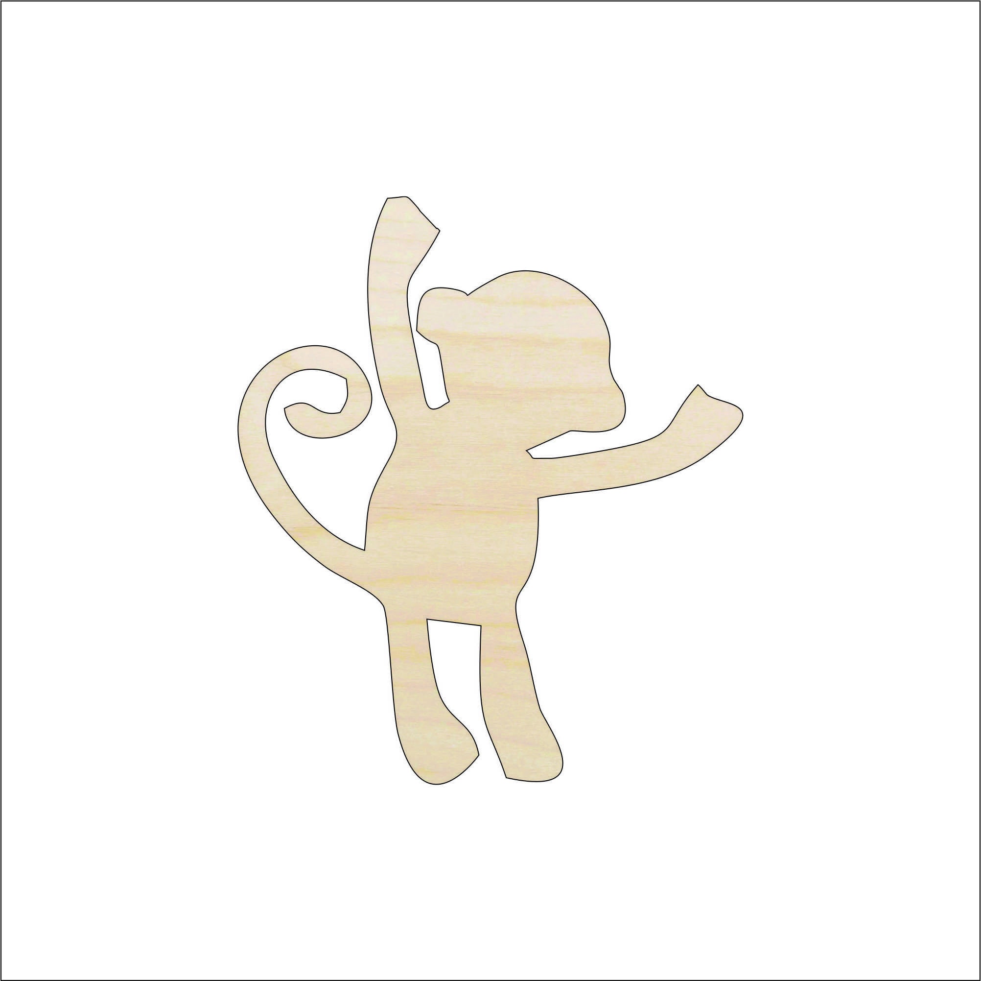 Ape Monkey - Laser Cut Out Unfinished Wood Craft Shape APE11 Ape Monkey - Laser Cut Out Unfinished Wood Craft Shape APE11