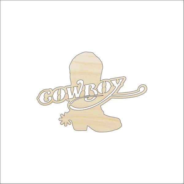 Cowboy Boot - Laser Cut Out Unfinished Wood Shape Craft Supply PPL146