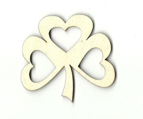 Clover Laser Cut Out Unfinished Wood Shape Craft Supply LEF17