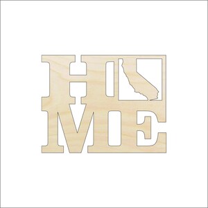 California State Home - Unfinished Wood Laser Cut Out Shape Craft Supply STAT4