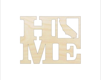 State California Home - Laser Cut Out Unfinished Wood Craft Shape STAT4 State California Home - Laser Cut Out Unfinished Wood Craft Shape STAT4