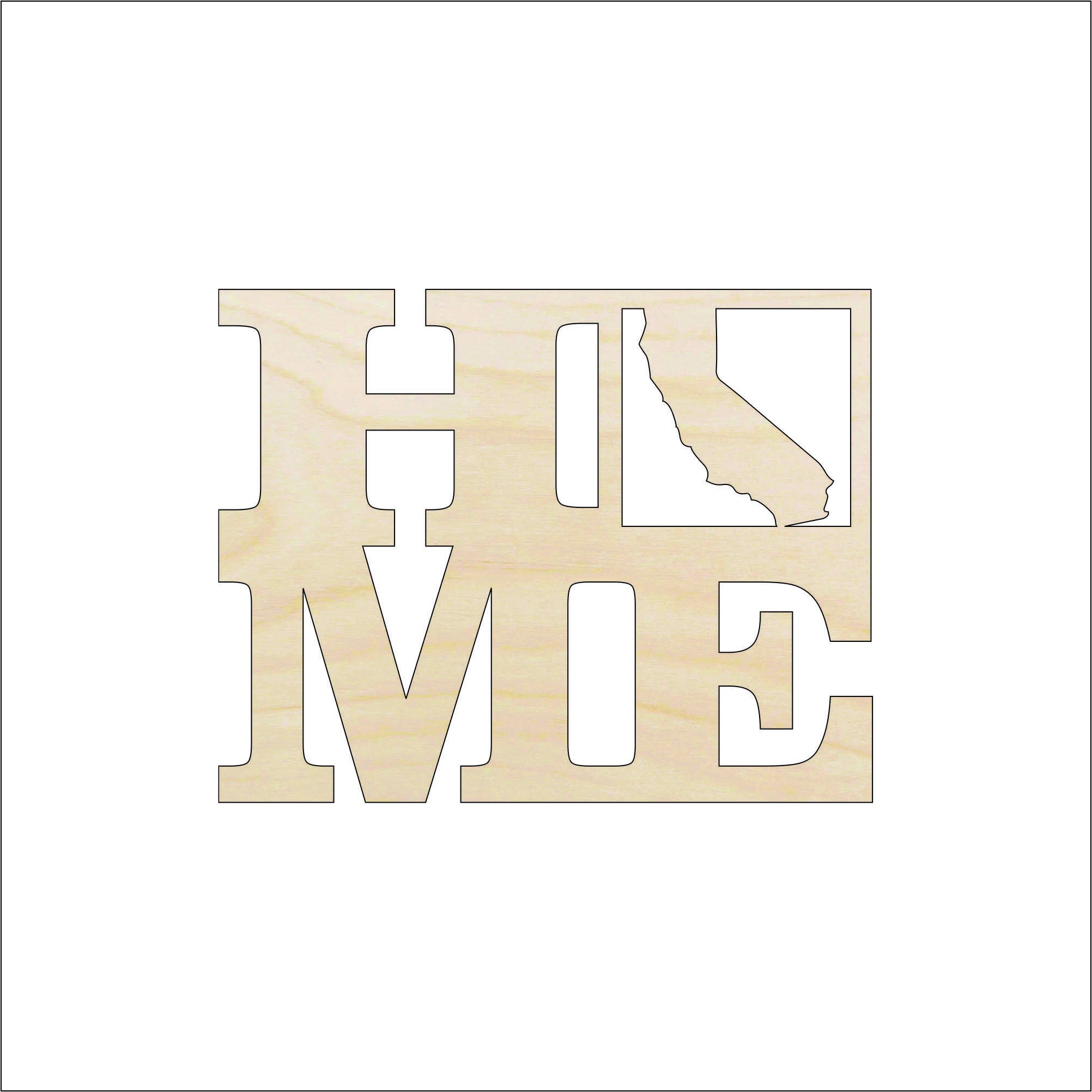 State California Home - Laser Cut Out Unfinished Wood Craft Shape STAT4 State California Home - Laser Cut Out Unfinished Wood Craft Shape STAT4