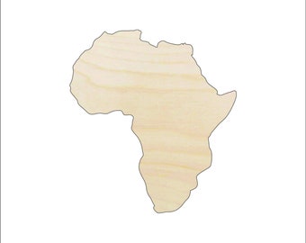 Continent Africa - Laser Cut Out Unfinished Wood Shape Craft Supply WLD26
