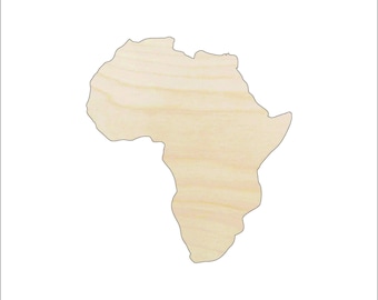 Continent Africa - Laser Cut Out Unfinished Wood Shape Craft Supply WLD26