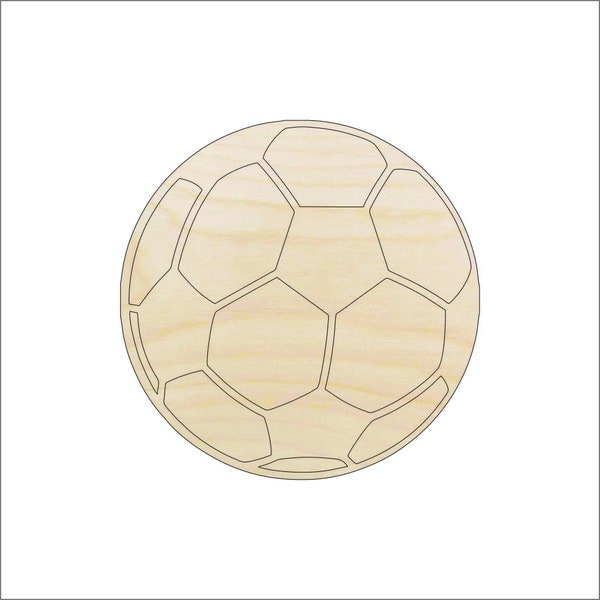 Sport Soccer Ball - Laser Cut Out Unfinished Wood Shape Craft Supply SPT306