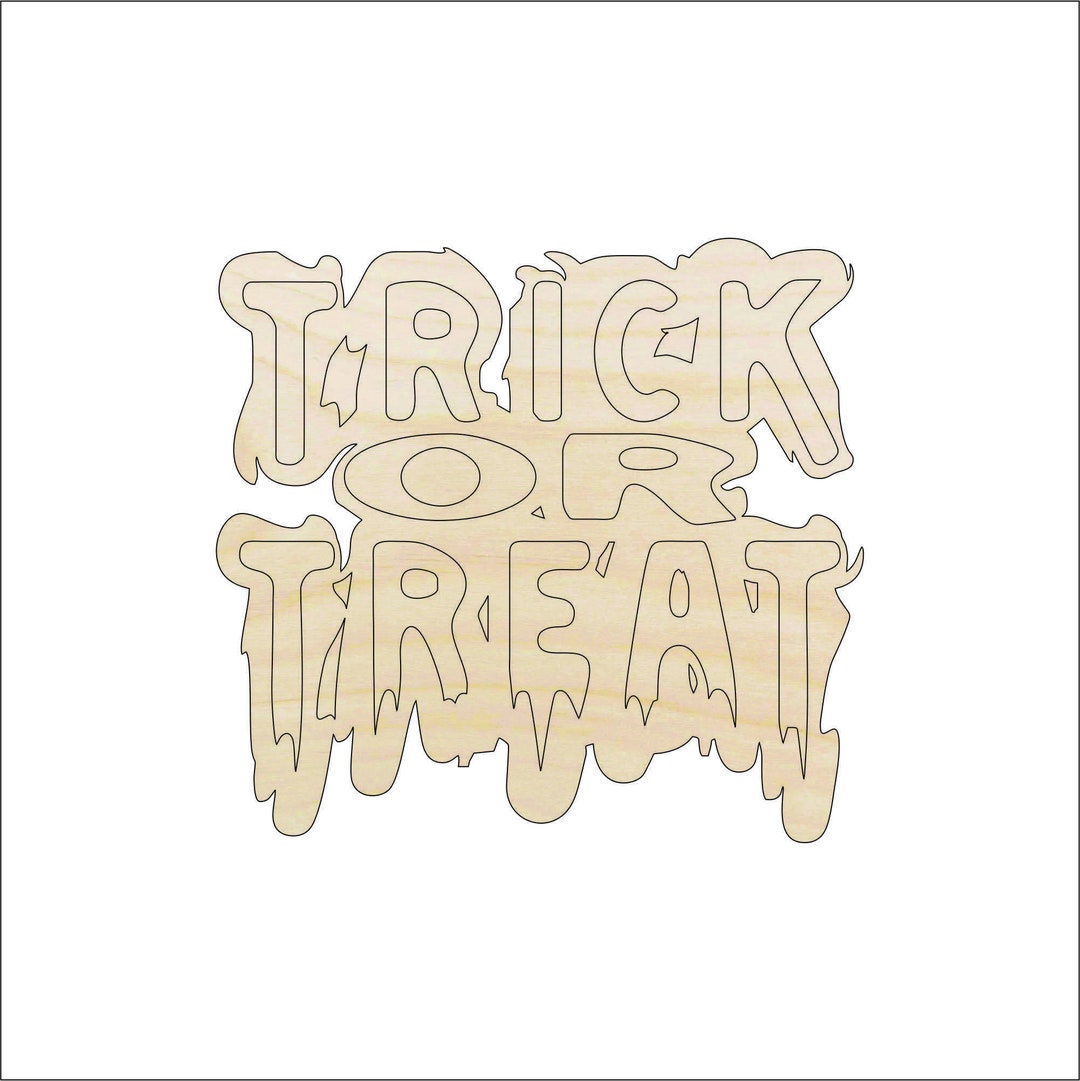 Word Trick Or Treat - Laser Cut Out Unfinished Wood Craft Shape FAL174 Word Trick Or Treat - Laser Cut Out Unfinished Wood Craft Shape FAL174