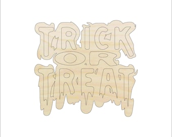 Word Trick Or Treat - Laser Cut Out Unfinished Wood Craft Shape FAL174 Word Trick Or Treat - Laser Cut Out Unfinished Wood Craft Shape FAL174