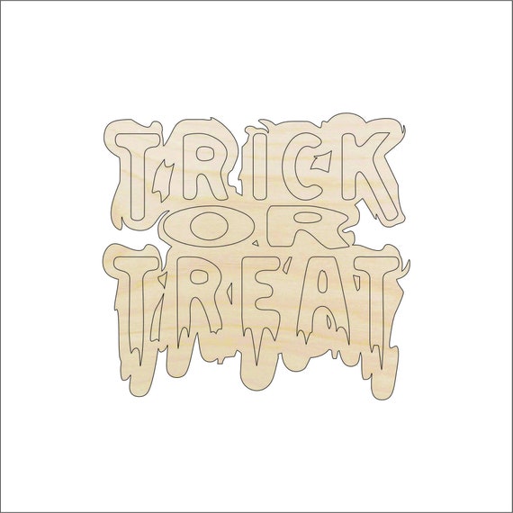 Word Trick Or Treat - Laser Cut Out Unfinished Wood Craft Shape FAL174 Word Trick Or Treat - Laser Cut Out Unfinished Wood Craft Shape FAL174
