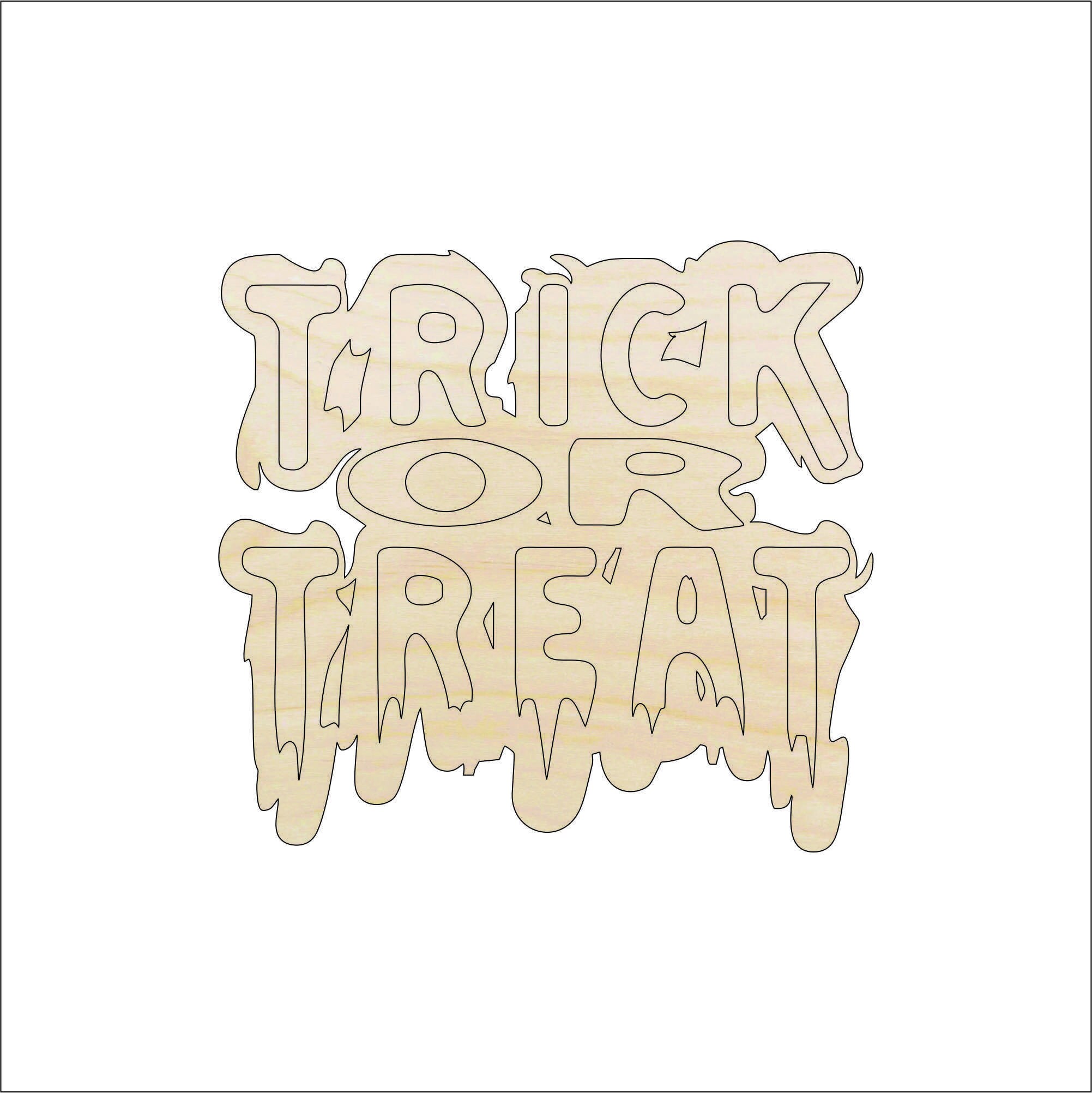 Word Trick Or Treat - Laser Cut Out Unfinished Wood Craft Shape FAL174 Word Trick Or Treat - Laser Cut Out Unfinished Wood Craft Shape FAL174