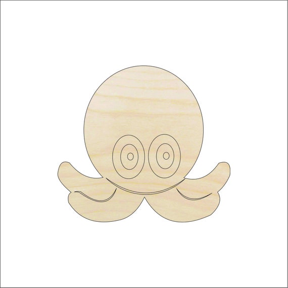 Octopus - Laser Cut Out Unfinished Wood Craft Shape SEA9 Octopus - Laser Cut Out Unfinished Wood Craft Shape SEA9