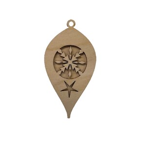 3D Ornament Snowflake 2 Pieces Laser Cut Out Unfinished ORN120 3D Ornament Snowflake 2 Pieces Laser Cut Out Unfinished ORN120