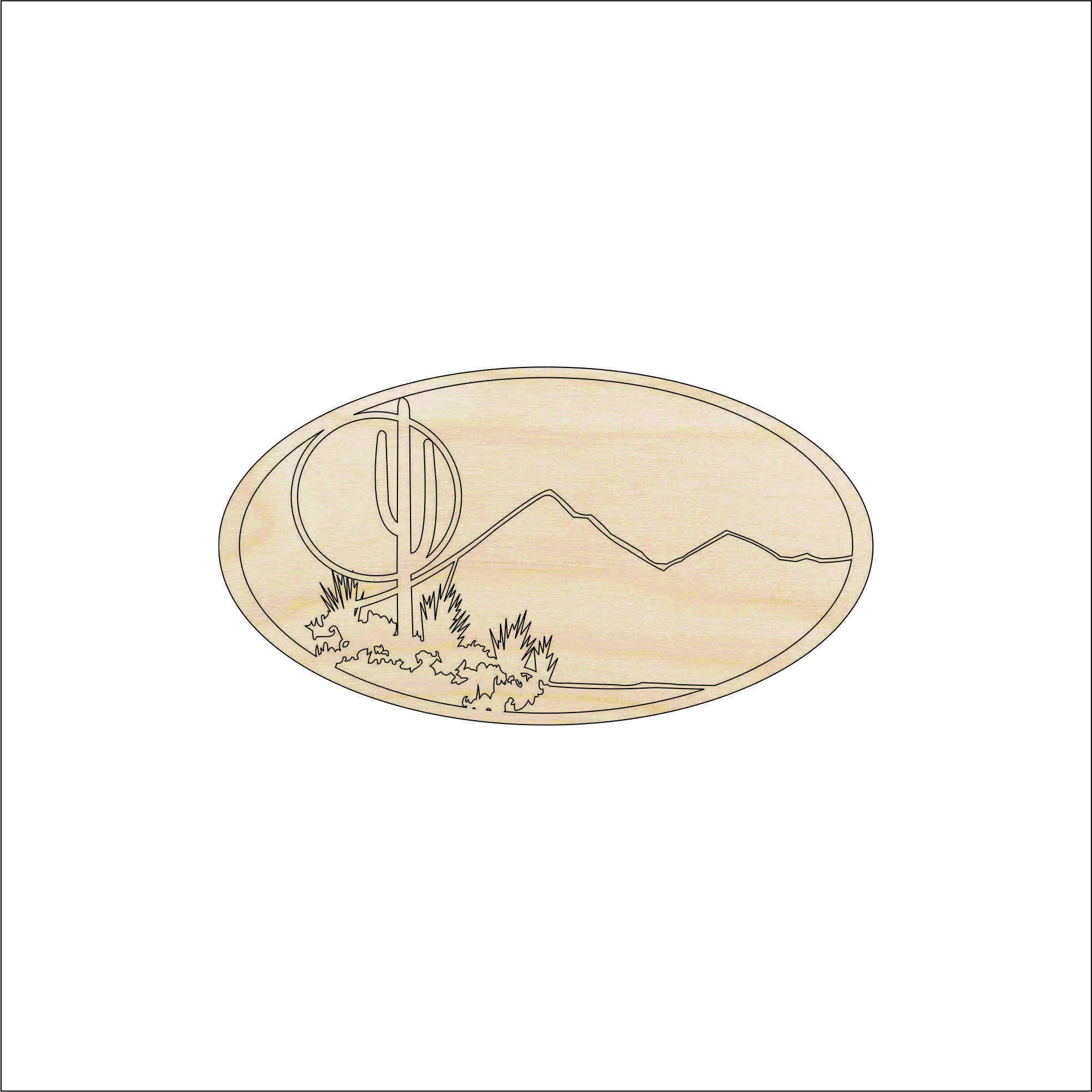 Scene Desert - Laser Cut Out Unfinished Wood Craft Shape TRE104 Scene Desert - Laser Cut Out Unfinished Wood Craft Shape TRE104