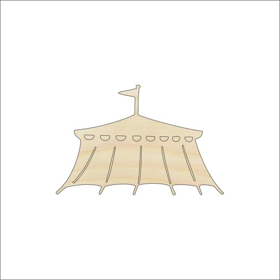 Tent Circus - Laser Cut Out Unfinished Wood Craft Shape CRC3 Tent Circus - Laser Cut Out Unfinished Wood Craft Shape CRC3