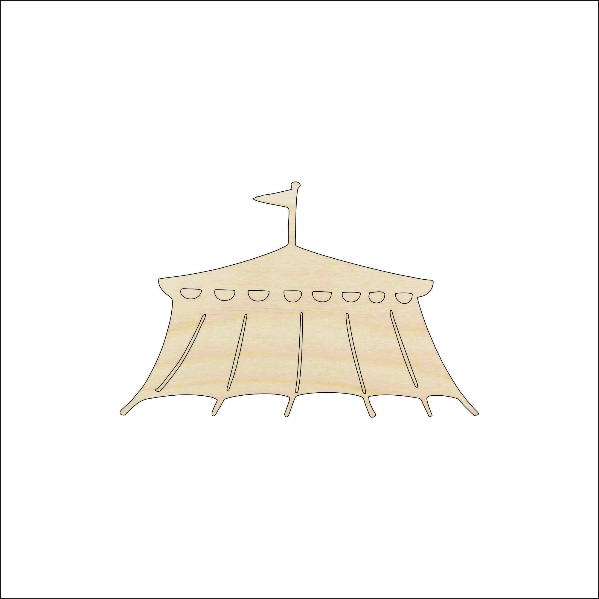 Tent Circus - Laser Cut Out Unfinished Wood Craft Shape CRC3 Tent Circus - Laser Cut Out Unfinished Wood Craft Shape CRC3