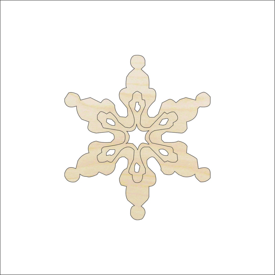 Snowflake - Laser Cut Out Unfinished Wood Craft Shape SNW46 Snowflake - Laser Cut Out Unfinished Wood Craft Shape SNW46