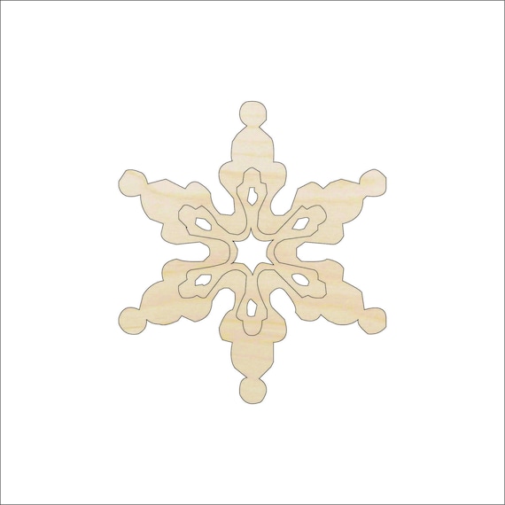 Snowflake - Laser Cut Out Unfinished Wood Craft Shape SNW46 Snowflake - Laser Cut Out Unfinished Wood Craft Shape SNW46