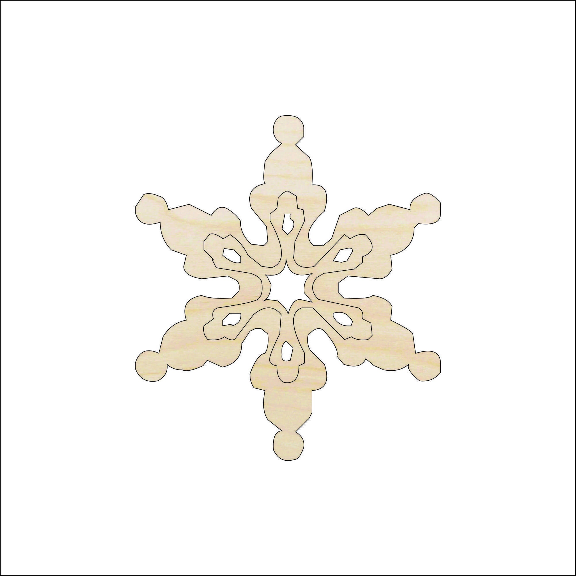 Snowflake - Laser Cut Out Unfinished Wood Craft Shape SNW46 Snowflake - Laser Cut Out Unfinished Wood Craft Shape SNW46