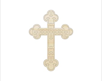 Cross - Laser Cut Out Unfinished Wood Craft Shape REL71 Cross - Laser Cut Out Unfinished Wood Craft Shape REL71