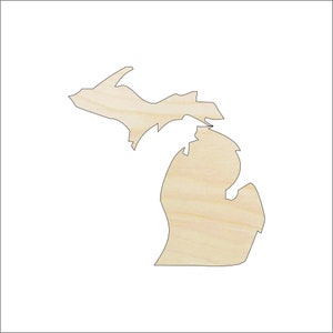 State Michigan - Laser Cut Out Unfinished Wood Craft Shape STAT70 State Michigan - Laser Cut Out Unfinished Wood Craft Shape STAT70