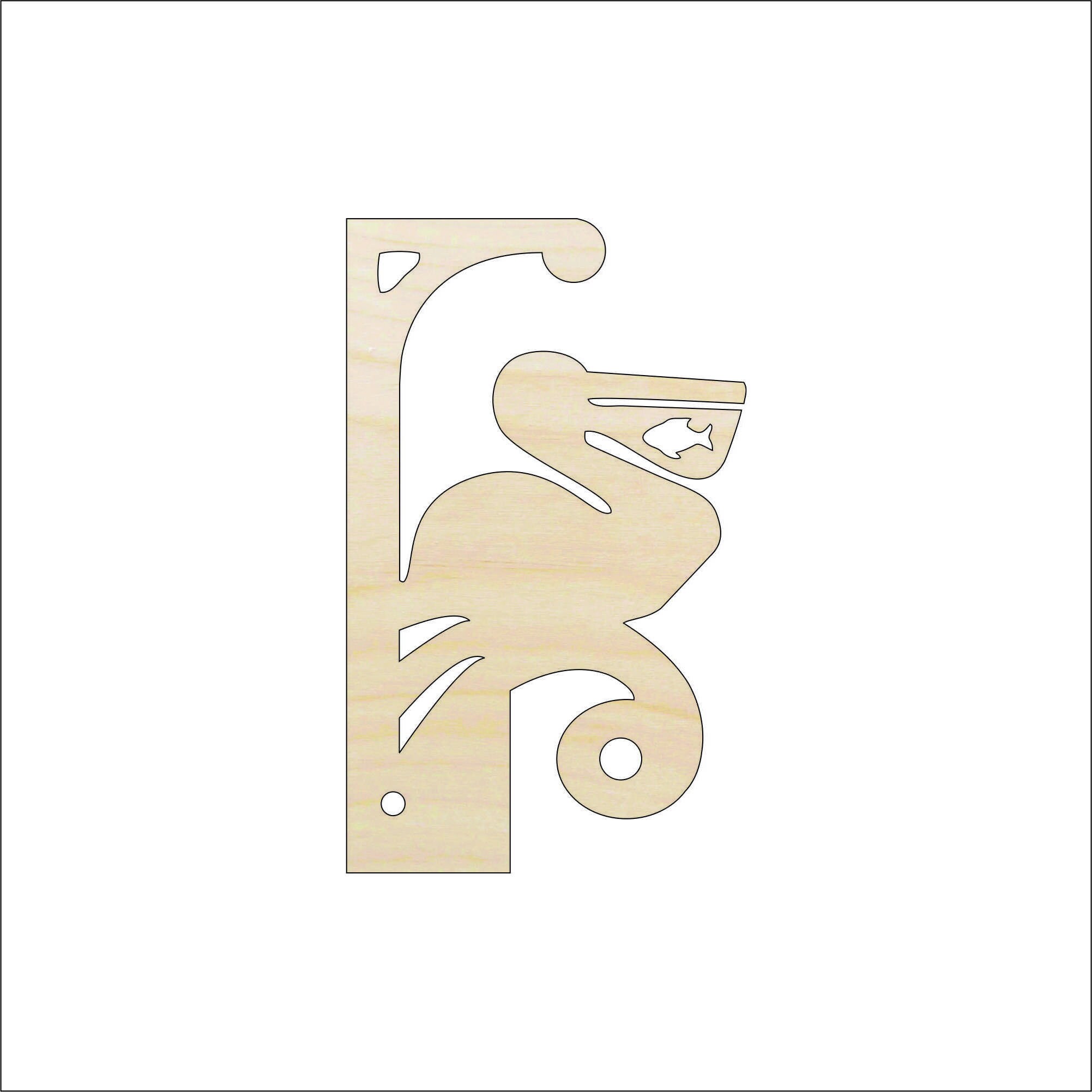 Shelf Bracket Pelican Bird - Laser Cut Out Unfinished Wood Craft Shape SHLF9 Shelf Bracket Pelican Bird - Laser Cut Out Unfinished Wood Craft Shape SHLF9