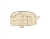 Car Camper - Laser Cut Out Unfinished Wood Craft Shape CAR75 Car Camper - Laser Cut Out Unfinished Wood Craft Shape CAR75