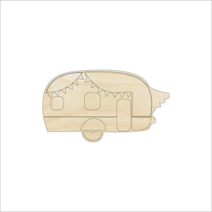 Car Camper - Laser Cut Out Unfinished Wood Craft Shape CAR75 Car Camper - Laser Cut Out Unfinished Wood Craft Shape CAR75