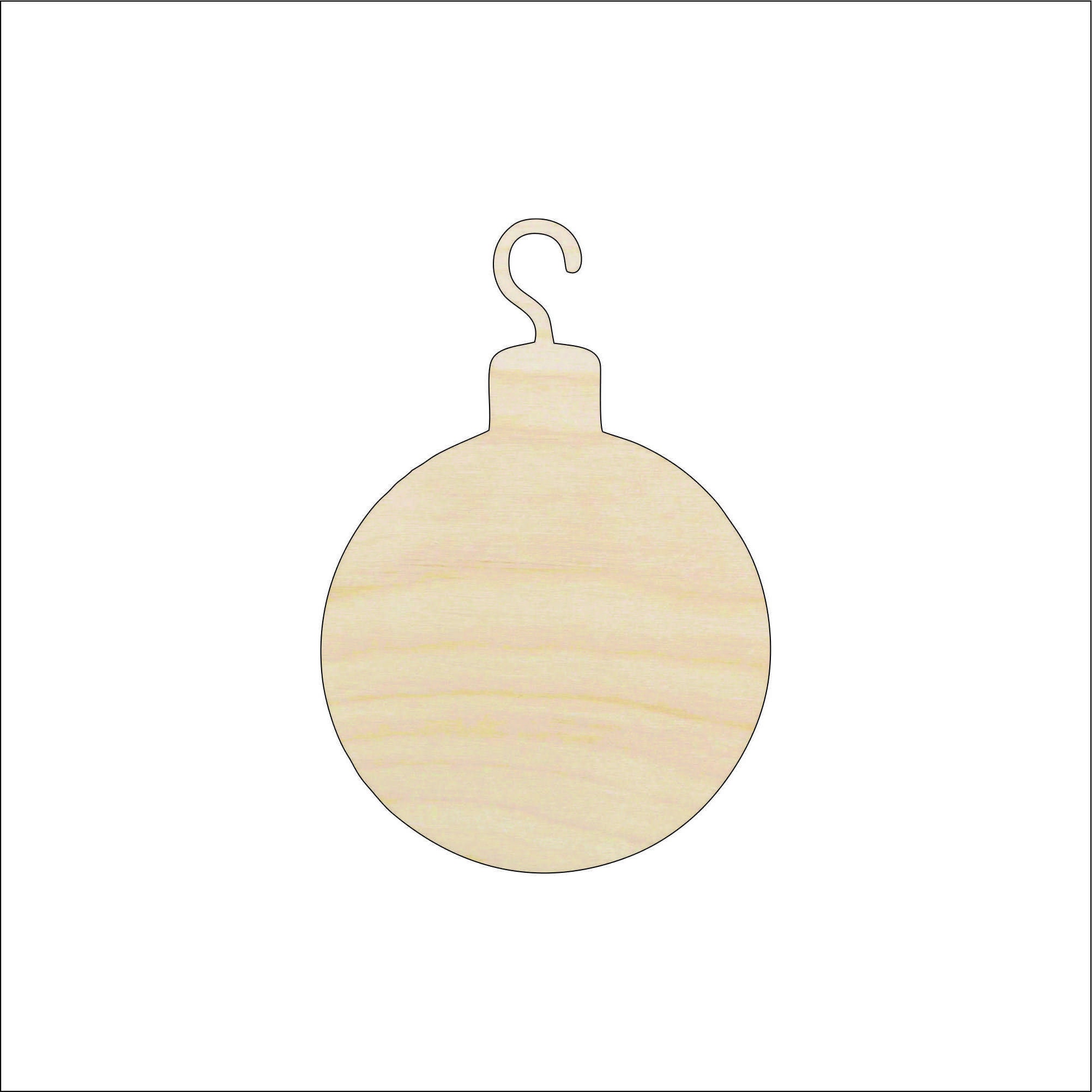 Bauble - Laser Cut Out Unfinished Wood Craft Shape XMS72 Bauble - Laser Cut Out Unfinished Wood Craft Shape XMS72