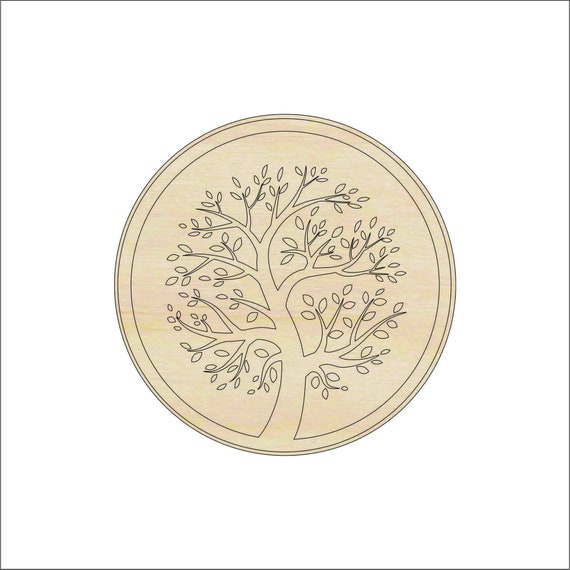 Tree - Laser Cut Out Unfinished Wood Craft Shape TRE126 Tree - Laser Cut Out Unfinished Wood Craft Shape TRE126