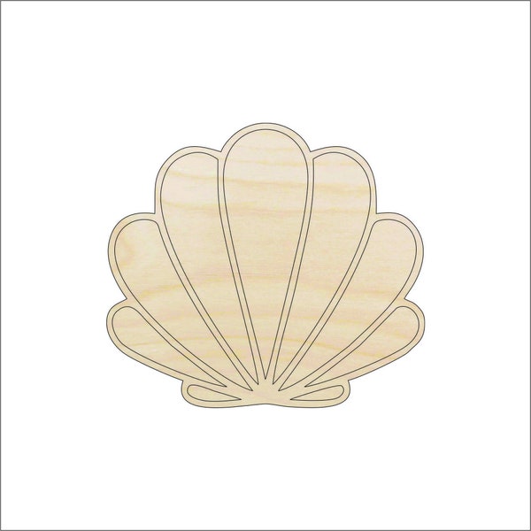 Shell - Laser Cut Out Unfinished Wood Shape Craft Supply SEA30