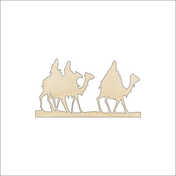 Scene Three Wise Men - Laser Cut Out Unfinished Wood Craft Shape XMS144 Scene Three Wise Men - Laser Cut Out Unfinished Wood Craft Shape XMS144