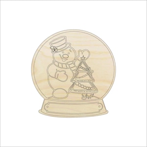 Snow Globe - Laser Cut Out Unfinished Wood Craft Shape XMS70 Snow Globe - Laser Cut Out Unfinished Wood Craft Shape XMS70