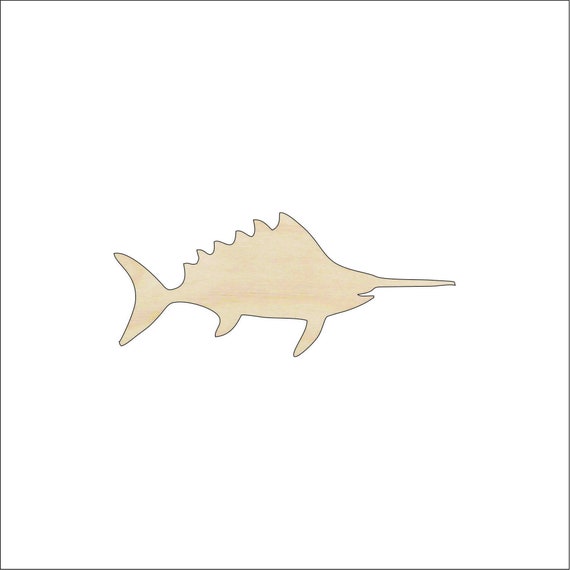 Fish Swordfish - Laser Cut Out Unfinished Wood Craft Shape SEA133 Fish Swordfish - Laser Cut Out Unfinished Wood Craft Shape SEA133